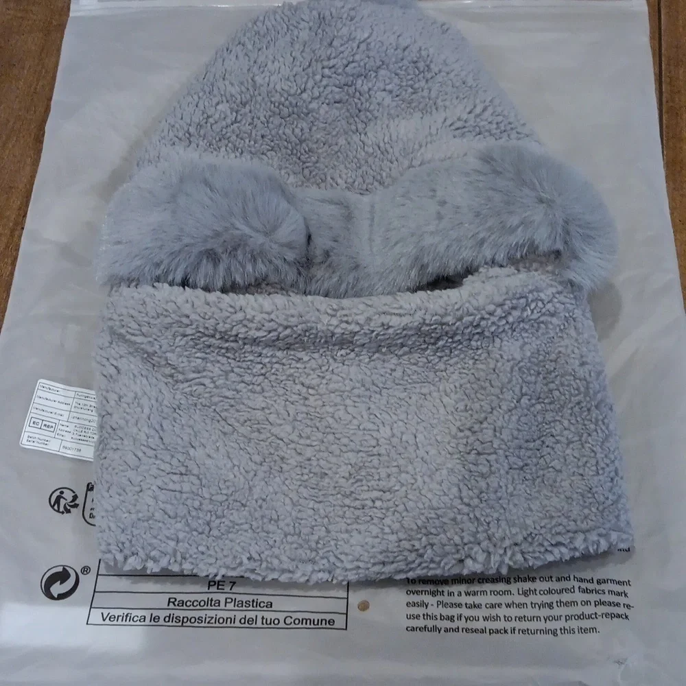 Fuzzy hat, new in package